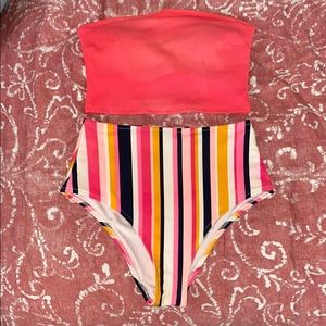 aerie high waist bandeau bikini